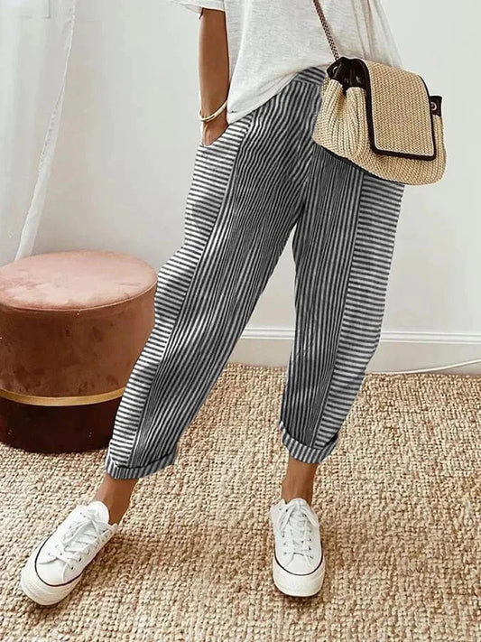 Lore Striped Cotton Trousers